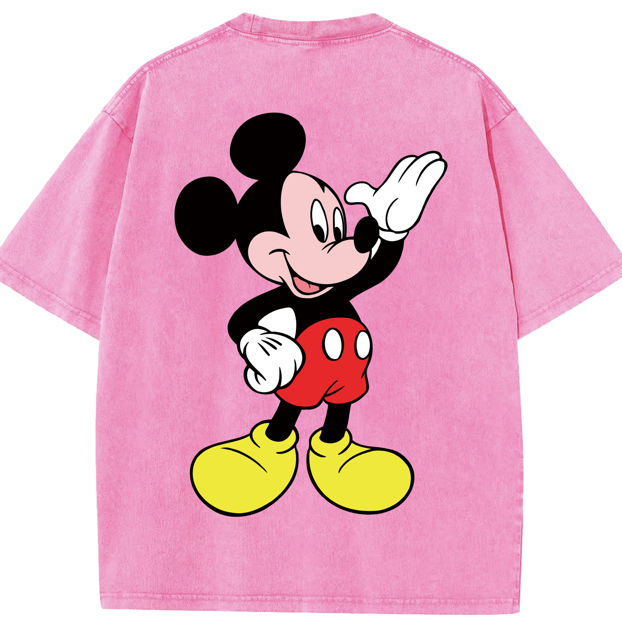 （画像用） ミッキーマウス Mickey Mouse 綿100% ヴィンテージ風 半袖Tシャツ（背面プリント）